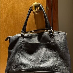 Large Black Leather Purse